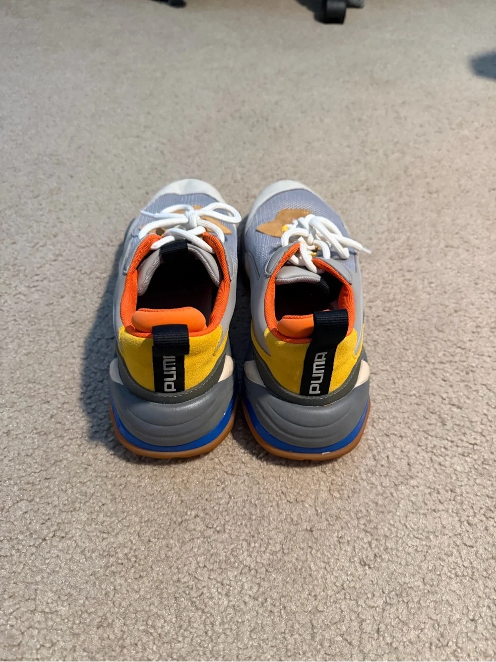 PUMA Kids' Colorblock Runner Sneaker - Gray/Yellow/Orange